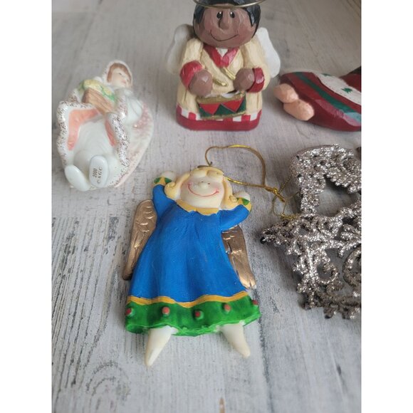 Angelic cherub drum ornament Xmas variety religious set - Picture 2 of 10